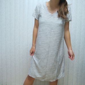 Merona Gray V-Neck Short Sleeve Shirt Dress